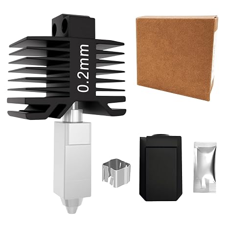 0.2mm Hardened Steel Hotend Nozzle Kit for Bambu Lab P1P P1S X1 X1C, All-Metal Integrated Design 300C High-Temperature Print Head Replacement