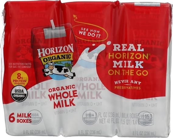Horizon Organic, Organic Whole Milk, 6 Pack, 48 Fl Oz