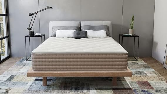 Eco Terra | Natural Latex | Luxury Hybrid Mattress | Medium Mattress with Encased Coil Spring | Twin