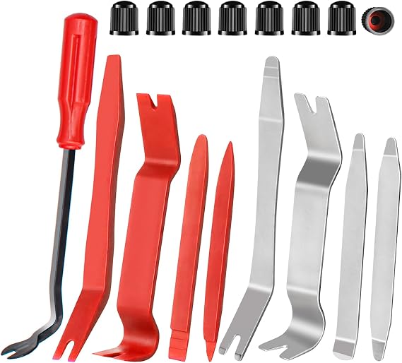Auto Trim Removal Tool Kit, Wetado 17 Pcs Auto Car Trim Tool Set Plastic Pry Tool Kit for Car, Clip, Audio, Dashboards, Door Panel Window Molding Fastener Remover Tool Kit