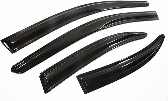 JDM 3D Wavy Shape Style Smoke Tinted Window Visor Shade Compatible with 2008-2017 Mitsubishi Lancer EVO 10 X