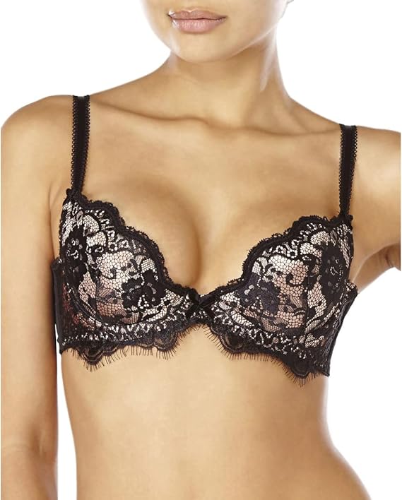 Dita Von Teese Marlene Underwire Bra D50456, Black/Vintage Pink,36B