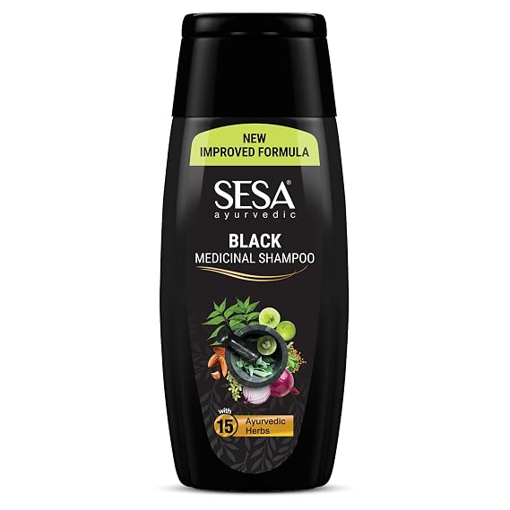 Sesa Ayurvedic Medicinal Shampoo, Bhringraj & 16 Rare Herbs, All Hair Types, 200 ml, Pack of 1, Paraben Free