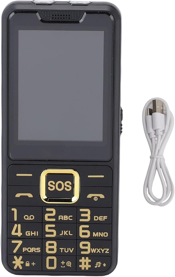 Sxhlseller Big Button Cell Phone for Seniors, Ultra Thin 2.6 Inch Emergency Phone, Two Flashlight, BT 0.3MP Camera, Senior Cell Phone 2G with Voice Announcement Black