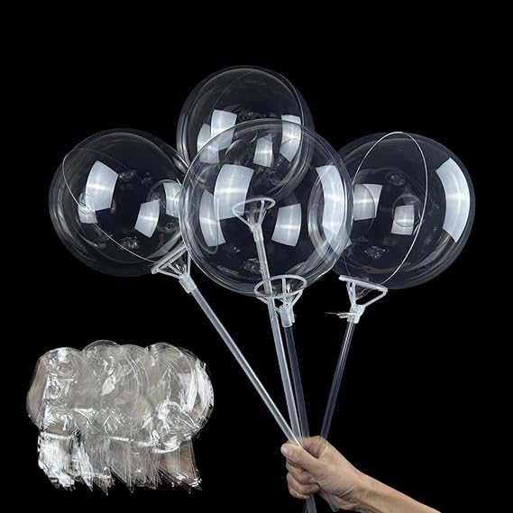 Clear Bubble Balloons,50 Packs Small Pre-Stretched Bobo Balloons, Bubble Balloons for Mermaid/Shark/Under the Sea Balloons Party Decor