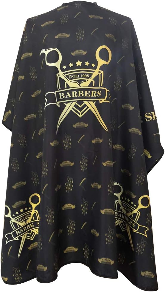 Pelocapa Barber Cape for Men Hair Salon Cape with Snaps Waterproof Professional Hairdresser Designer Cape Gown- 63 56