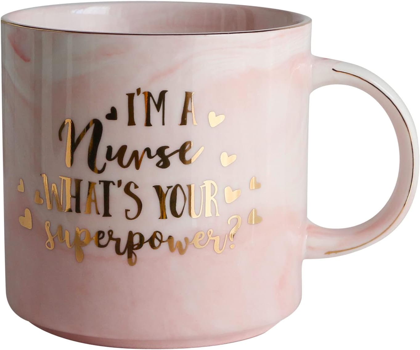 Mecai Nurse Mugs for women-Im a Nurse Whats Your Superpower-12 OZ Ceramic marble Great Coffee Tea Cup-Funny Mothers Day Gifts for Nurses