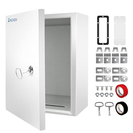 Outdoor Electrical Box 24 x 16 x 10'' Nema 4X Enclosure Waterproof Junction Box Electrical Enclosure Lockable Weatherproof Enclosure Box
