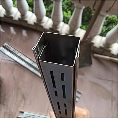Narrow Trench Drain System 2-7 Inch, Stainless Steel Outdoor Channel Drainage Kit with Metal Grate for Yard, Patio, Sidewalk - 1 Pack 5x5cm2x2