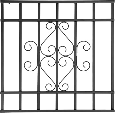 Spear Point Heavy Duty Window Bar Sturdy Window Guard Outdoor Prevent Burglary Window Security Bars Black, 24 x 24, 1 Pack