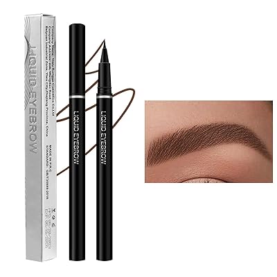 0.01mm Ultrafine Liquid Eyebrow Pencil to Create Thin to Thick Micro Hair-like Eyebrow, Instant Lift Eyebrow Color, Long-lasting Waterproof Natural Look Eyebrow Pen #04 Coffee Brown