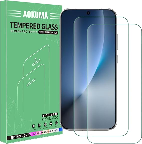 AOKUMA Tempered Glass For Oppo A6 Pro/OPPO Find X9/X8/Relame16/Honor Magic8 5G/4G Screen Protector, 2 Pack Screen Protector,9H Hardness,Anti-Scratch,Anti-Fingerprint,Bubble-Free,HD Clear