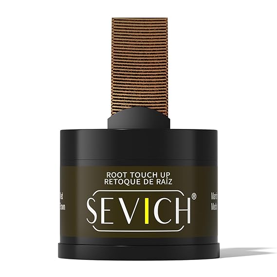 Sevich Hairline Powder - Root Touch Up Instantly Hair Color for Thinning Gray Coverage - Bald Spot Concealing Hair Powder for Women & Men - 48Hour Waterproof & Sweatproof - Med Brown