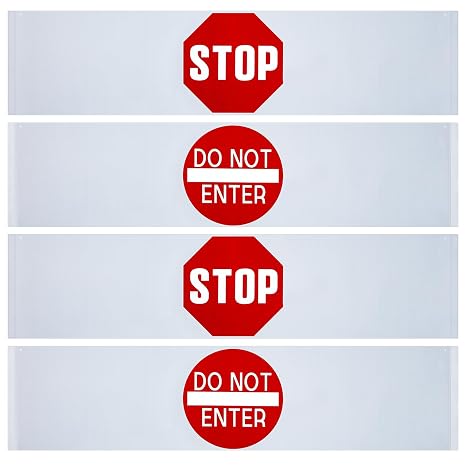 Buryeah 4 Pieces Door Guard Safety Banner 50 x 12 Inch Combination Stop Sign Banner Double Sided Do Not Enter Signs of Dementia Patients Home Bedroom Wandering Prevention Aid