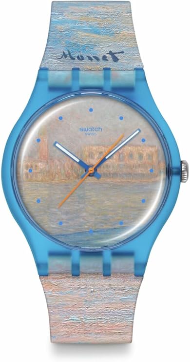 Swatch New Gent Unisex Casual Watch Bio-sourced Blue Quartz Water Resistant Monet's Palazzo DUCALE
