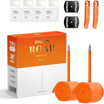 2 Pack Bike TPU Inner Tube 700C Ultralight 1.06oz30g Road Bicycle Tire 28 700 x 182325283032C Presta Valve 456585mm for Adult 4Patch Repair Kit & 2Tire Levers
