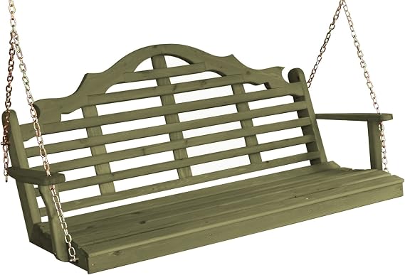 Furniture Barn USA -Marlboro Porch Swing-Cedar 5 ft Linden Leaf Stain