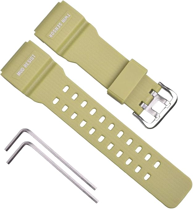 Natural Resin Replacement Watch Strap for Casio G-Shock Master of G Mudmaster Twin Sensor GG-1000/GWG-100/GSG-100 Sport Watch