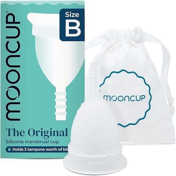 Mooncup The Original Silicone Menstrual Cup, Reusable, Ultra Soft & Easy Insert, Great for Heavy Flow Periods, Size B, Age 30 or Under (Pack of 1)