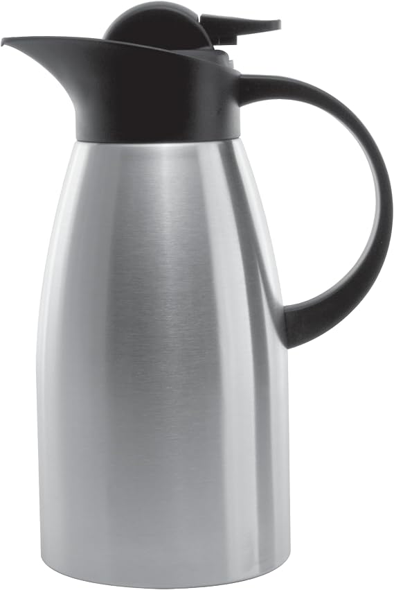Service Ideas Stainless Touch Server, 50.7oz, Vacuum Insulated | KVP1500 in 1.5 Liter Brushed, Stainless Steel Vacuum Insulated, Stainless Steel Exterior