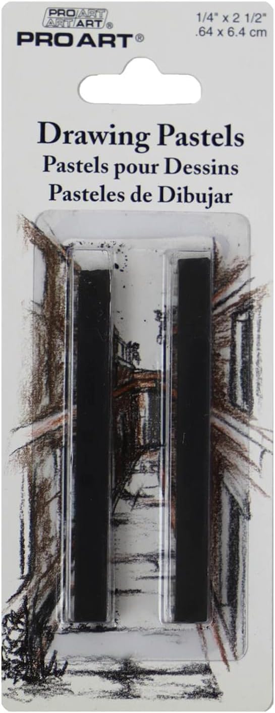 Pro Art Drawing Pastel 2 Per Card, Black B