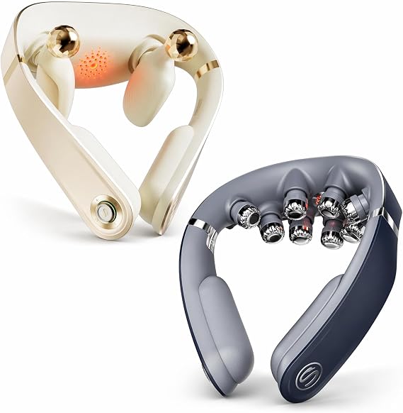 SKG PS700 & G7 Pro Fold Neck Massager for Pain Relief Deep Tissue Shiatsu Neck and Shoulder Cordless Massger with Heat