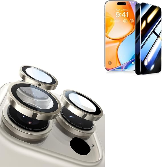 UltraGlass for iPhone 16 Pro Privacy (Screen Protector+ Camera Protector) Natural Titanium