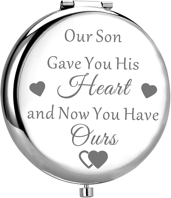 MYOSPARK Daughter in Law Compact Makeup Mirror Bride to Be Wedding Day Keepsake Gift from Mother in Law