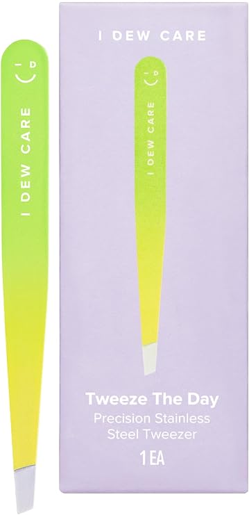 I DEW CARE Facial Tool - Tweeze The Day | Tweezers for Women, Precision Stainless Steel, Professional Facial Hair Beauty Tool, Splinter, Strong Eyebrow Hair Remover,1 Count