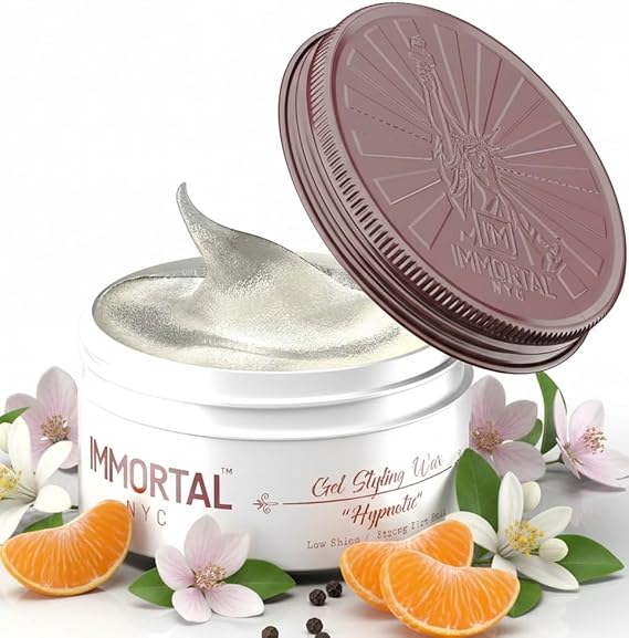 Immortal NYC Hair GEL STYLING WAX - Hypnotic, Maximum Firm Strong Hold, Low Shine Gel/Wax - Mens Water Based Pomade/Hair Wax, No Residue Hair Pomade - All Natural Gel/Wax for All Hair Types