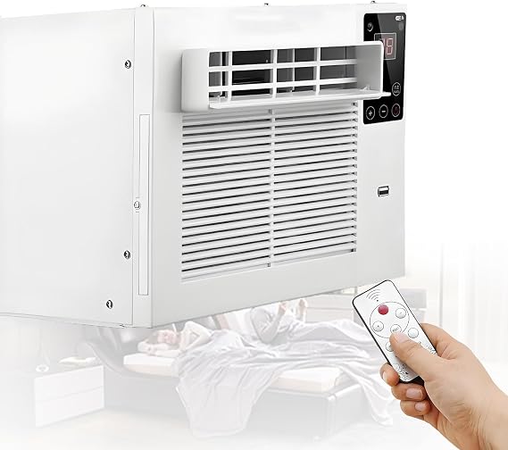Portable Fast Cooling Mobile Air Conditioner Compact Dehumidifier Mosquito Net Air Conditioning Unit with Remote Control 1-12h timer &amp; LED Light Cooling Area 5-8m²