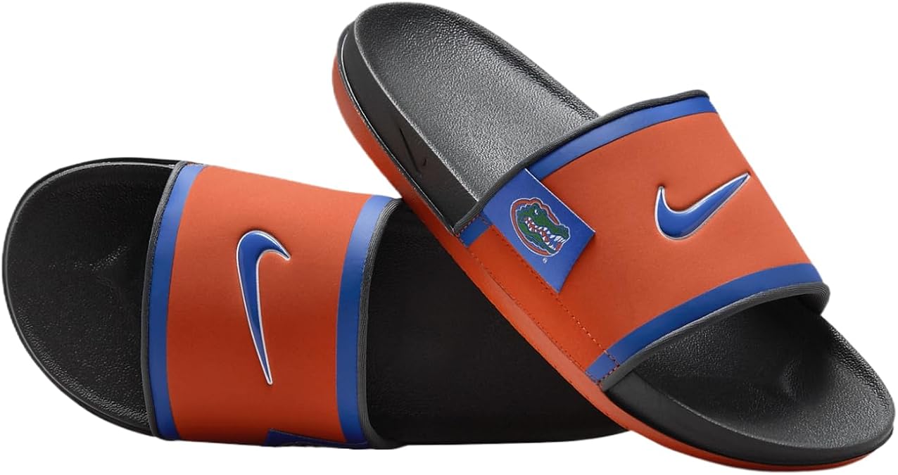 Nike College Offcourt Slides (FN4137-800, University Orange/Dark Smoke Grey/Game Royal) Size 10