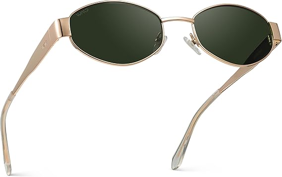 WearMe Pro WMP Eyewear - Women's Retro Oval Sunglasses, Trendy Small Frame, 90s Inspired Fashion