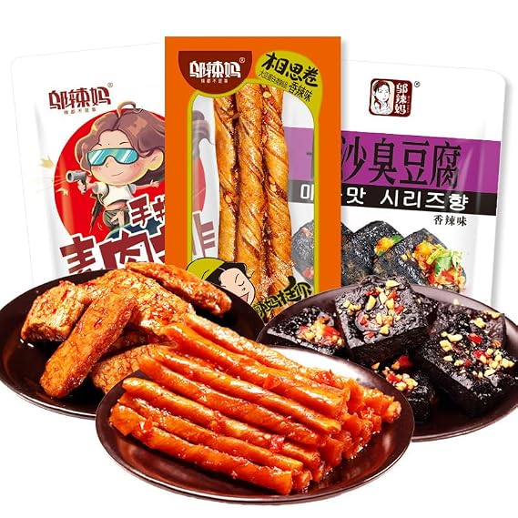 Chinese latiao spicy strips snack, Instant spicy latiao snack gift pack, Small gluten, Changsha spicy dried stinky tofu, Mixed flavor, Hunan specialty spicy sticks, Leisure snack (48 packs)