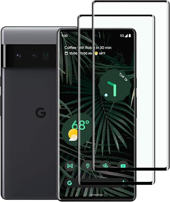 [2 Pack] Full Coverage Tempered Glass Screen Protector for Google Pixel 6 Pro, Easy to Install, [3D Curved] [HD Anti-Scratch ] 9H Screen Protector Compatible Google Pixel 6 Pro