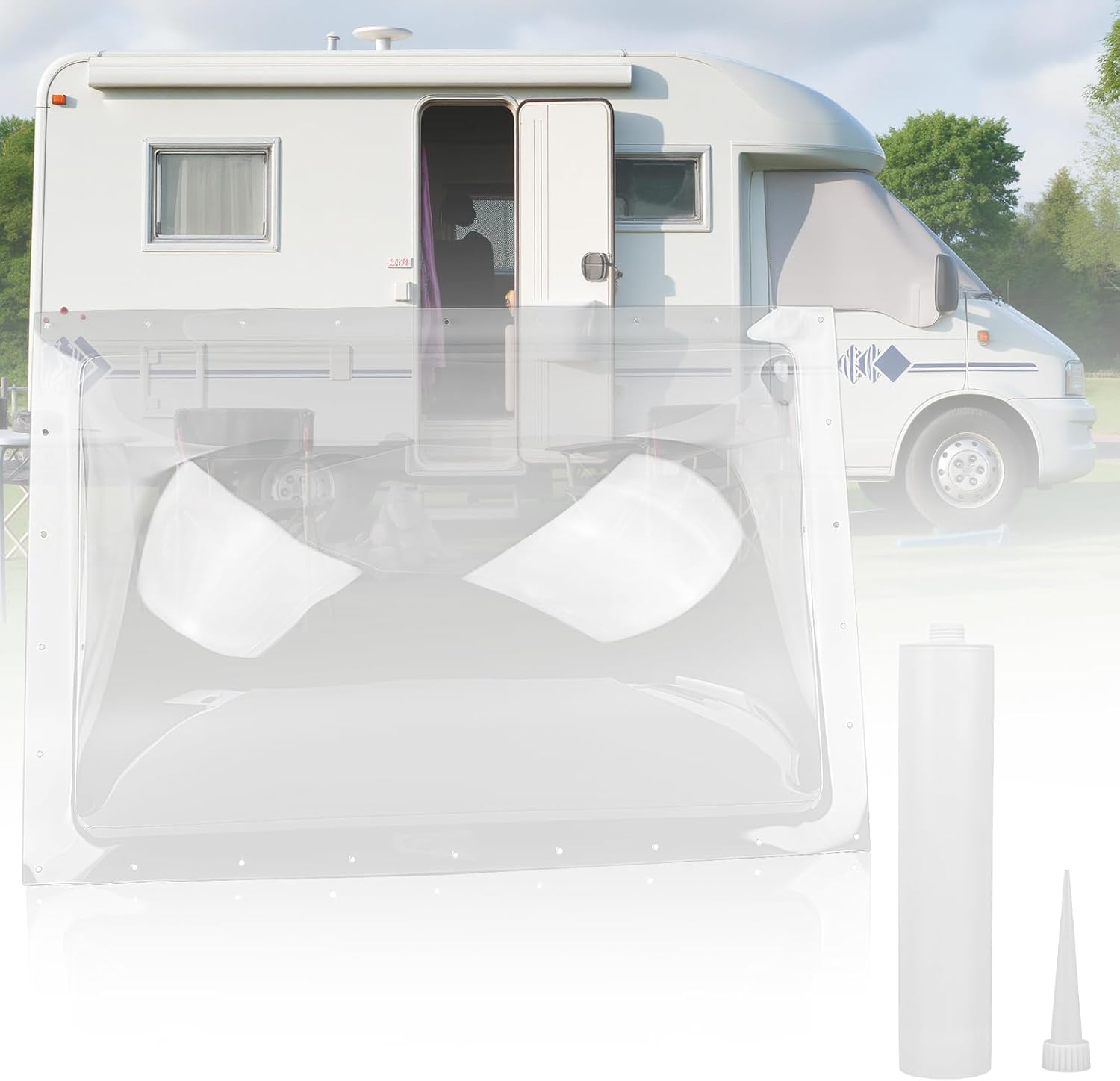 RV Skylight Replacement Kit, 17" x 25" OD Outer Dome Fits 14" x 22" Openings for Camper Trailer (Clear)