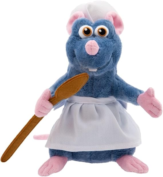Disney Store Official Ratatouille Rat Plush - Master Chef Remy Stuffed Animal with Chef's Hat & Apron, Soft Plush Fabric, Felt Spoon, Detailed Sculpting, Embroidered Features - Small 9''