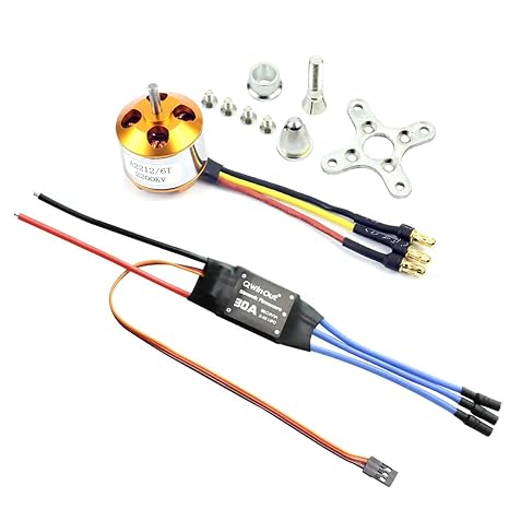 A2212 2200KV Brushless Outrunner Motor W/Mount 6T + 30A ESC Controller for DIY RC Quadcopter Multicopter UFO (1 Set)