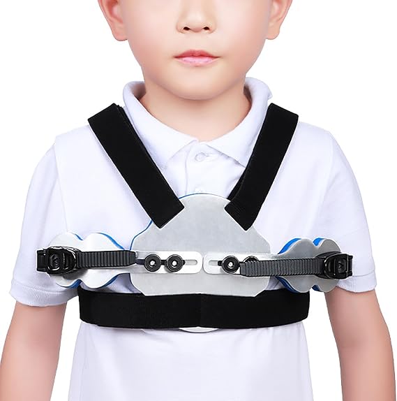 Chest Brace for Pectus Carinatum, Corrective Posture Support for Rib Cage Deformity, Adjustable Straps, Pigeon Chest Orthosis