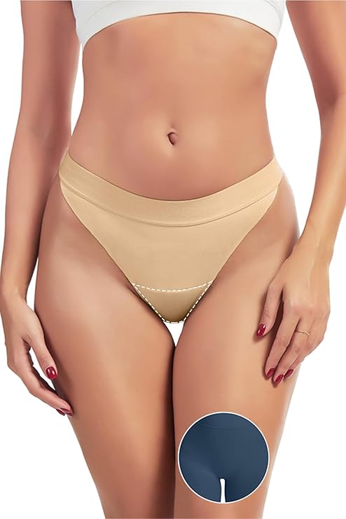 Camel Toe Thong Underwear for Women Cameltoe Proof Concealer | No Show Panties Liners Stretchy Workout G-Strings