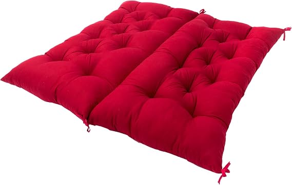 3in Thick Bench Cushion with Backrest, Indoor/Outdoor Seat Cushion with Ties, Patio Swing Chair Cushions Settee Cushion 2-3 Seater Bench Pad for Porch, Garden, Backyard, Poolside,59x40in,Red