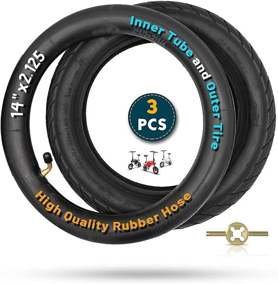 14x2.125 Tire for Ebike | 14x2.125 Bike Tube for Electric Bike | 14 2.125 Tire Ebike and Tube Set | Anti-Slip Wear-Resistant Easy to Install