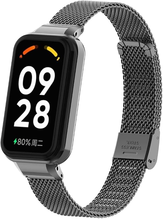 Compatible Xiaomi Redmi Band 2 Replacement Band, Metal, Stainless Steel, Skin-friendly, Rust Resistant, Xiaomi Smart Band 8 Active Replacement Band, Adjustable, Business Style, Unisex