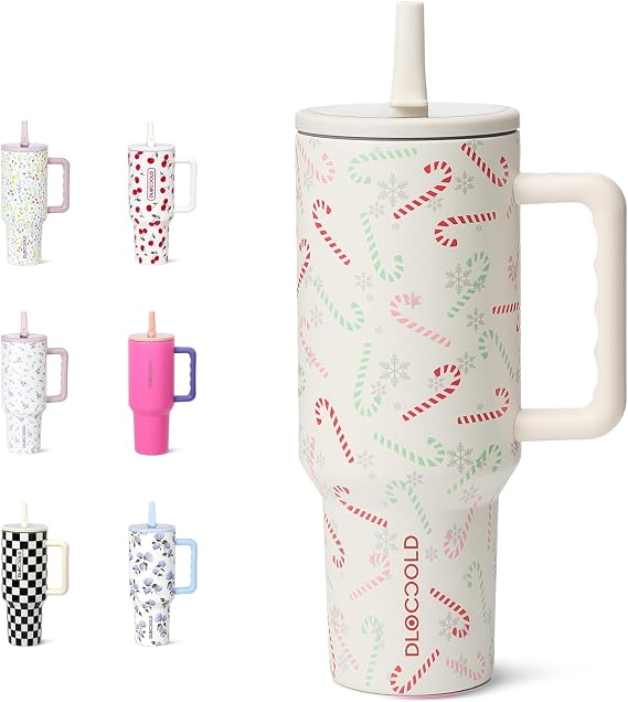 DLOCCOLD 40 oz Tumbler with Handle and Flip Straw, 100% Leak Resistant Leak-Proof Tumbler with Lid and Straw, Insulated Stainless Steel Travel Coffee Mug, Keeps Cold or Hot, Car Cupholder Friendly