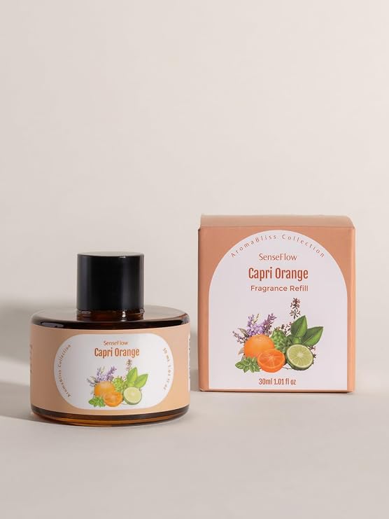 Essential Oil Refill 1.02oz/30ml for SF101/SF101S Waterless Aromatherapy Diffuser, Covers 1000 Sq Ft, 120-Day Natural Scent 1 Pack,Capri Orange