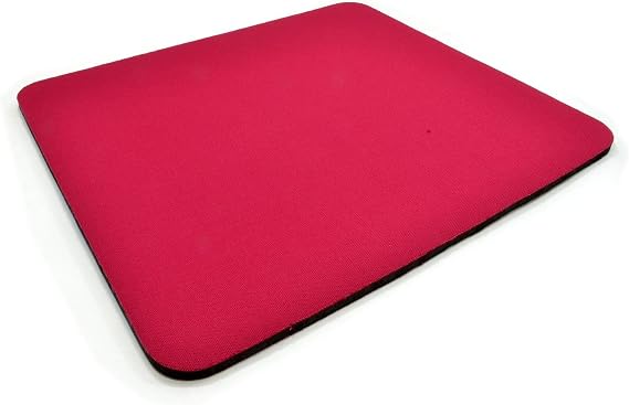 kenable Red Mouse Mat Pad 6mm Foam Backed Non-Slip Base Smooth Surface for PC Laptop Gaming Office 245x220mm