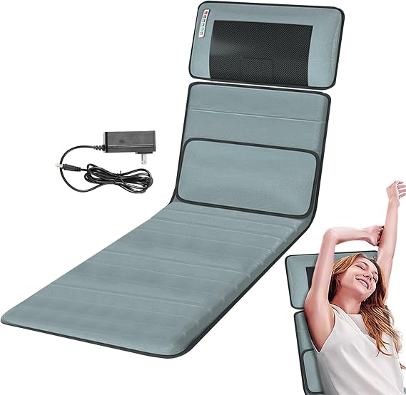 Massage Mattress,Lightweight Whole Body Electric Vibrating Mat | Multifunctional Electric Bed Massager Tool for Neck Back Hip Waist