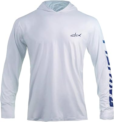 UPF 50 Fishing hoodies for Men UV Sun Protection Long Sleeve Hooded Shirts Outdoor Hiking Rash Guard with 2 Pocket