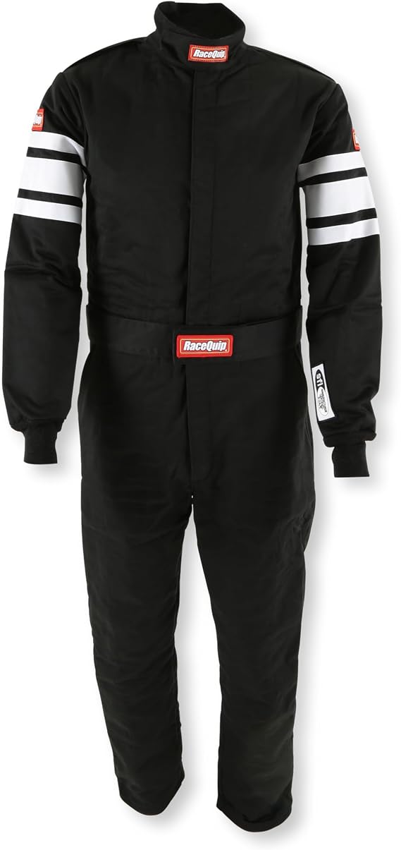RaceQuip 120002RQP 120 Series 1-Pc Race Suit SFI 3.2A/5 Black/White Small