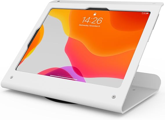 Tablet POS Stand - Heavy Duty Steel Kiosk Stand with 360 Swivel Base Anti-Theft Compatible with 10.9" iPad 10th, Pro 11" 1 2 3 4, Air 4 5, Air 11"(M2/M3/M4), iPad 11"(A16) - BSC102WA
